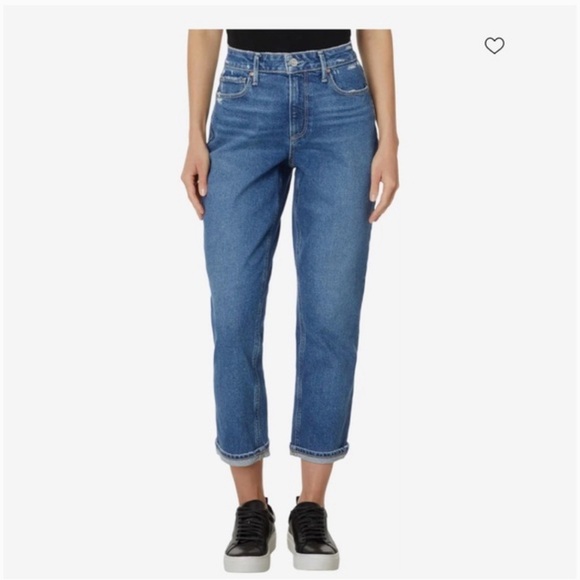 Paige High Rise Brigitte Cuffed Dark Wash Jean - 27 - Picture 1 of 5